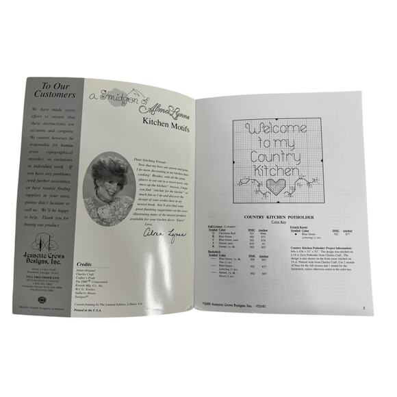 Vintage JEANETTE CREWS Kitchen Motifs Cross Stitch Book 15 Designs 2000 #22167 - Picture 3 of 4